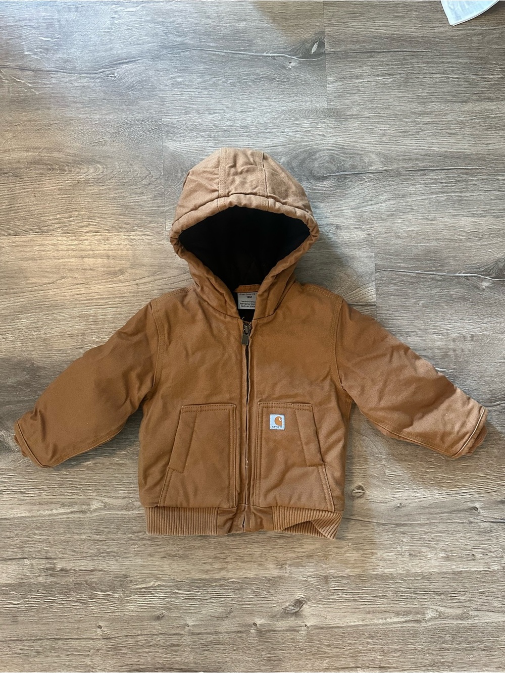 Carhartt Tan Kids Hooded Zip Jacket - 18 Months